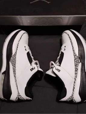 Nike Jordan Team Low 2.5 Sz 8.5 White Cement Basketball Shoes GUC